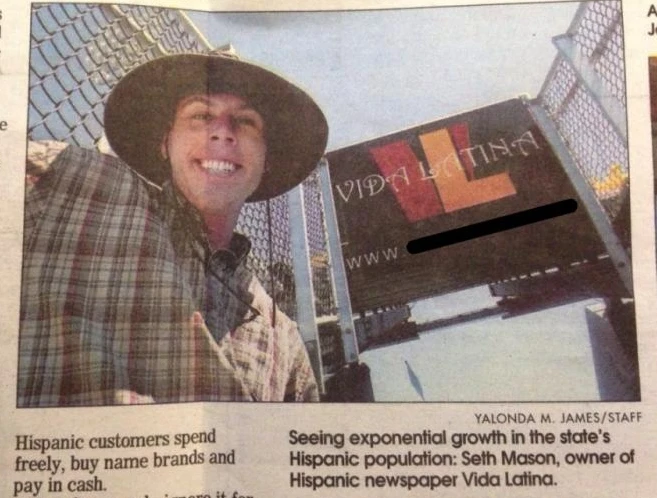 Seth Mason founder of the Spanish-language newspaper Vida Latina